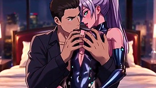 Deadly Cyborg Assassin Nova Seduces & Grinds Her Target Victor in Luxury Penthouse Hot 3D Anime Passion