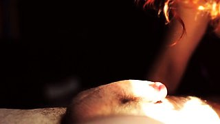 Lapdance and blowjob made by BIG boobs blonde