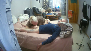 My stepmom interrupted my hand job, gave me a deep blowjob and swallowed my cum