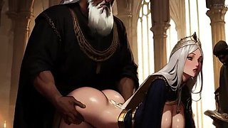 Big Busty White Women Take Huge BBC in Public - Medieval Toon Gangbang