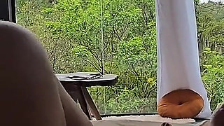 Exhibitionism on the Farm with My Wife's Friend, the Slut Fucked Shamelessly