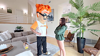 Shaved Petite Mia River Gives Footjob & Takes Facial on PornDudeCasting