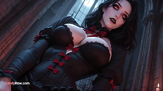 Big-chested Gothic Bombshell in Powerful Gonzo Castle Intercourse