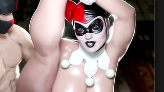 Tight Bald Pussy Harley Quinn Laughs While Getting a Nice Hard Bulging Fuck