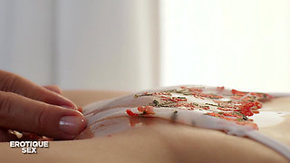 Big Oiled Ass Katarina Rina Spreads Her Tight Pussy at Massage