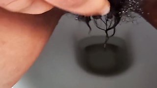 Pissing In Bathroom And Hardly Squirting Orgasm Then Moaning