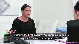 Shy Beauty Seduced By Large-breasted Lesbian Agent