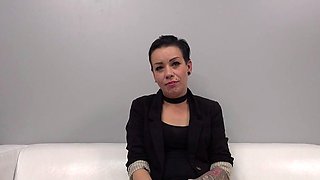 First time amateur brunette solo with dildo