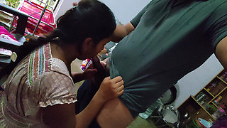 Bhabhi Blowjob - Stepsister Is Sucking Her Elder Stepbrother's Cock and Romancing with Her Elder Stepbrother - Girl Blowjob