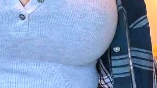 Big Boobed Blonde Masturbates With A Dildo In The Bathroom