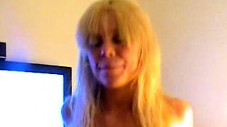 Busty blonde amateur takes creampie pov