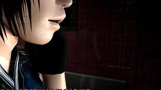 Hot 3D redhead licking a pussy while getting fucked