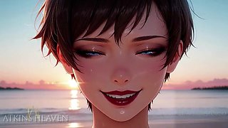 ATKINS ANIME HEAVEN - Huge Pink cigar Gargle & Beach Facial cumshot, Let’s Make It Molten On The Sand - POINT OF VIEW Virtual Romp [AI]