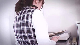 Horny Secretary Enjoys Sucking Big Cock and Getting Fucked by Her Boss