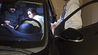 Husband Takes Wife to Fuck in Parking Lot with Stranger!