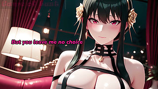 Gol Curvy Brunette Anime Yor POV Tit Fuck and Cock Ride