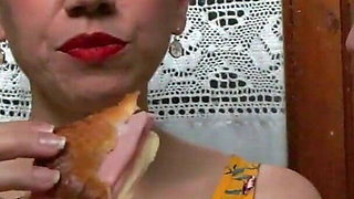 Croissant with Ham, Cheese and Cum!