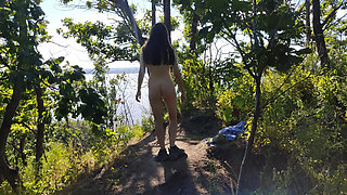 A Naked Wife in the Woods Shows off Her Pussy and Ass