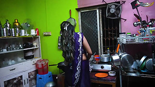 Desi Mallu Bhabhi Hardcore Fuck with Local Debar at Kitchen When She Was Alone at Hoime Full Movie ( Hindi Audio)