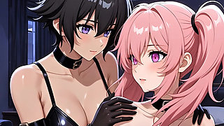 "Hentai Yuri Lesbian BDSM Domination - Mistress Rina Fucks Submissive Yumi to Massive Squirting Orgasms