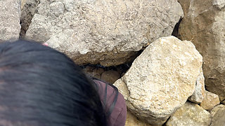 I Go with My Stepbrother to Spend the Day at the Beach and We End up Fucking Between the Rocks