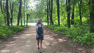 Russian Blonde's Fetish Passion Ignites in Public Outdoor Heat