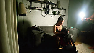 Real Lesbian Strap-on Session on the Couch