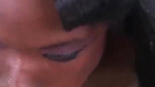 Sexy ebony teen Temple Welch POV blowjob