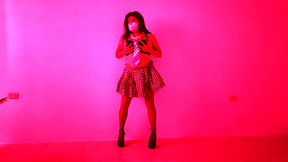 Bad Student!! Seducing My Teacher in Uniform on a Live Video Call