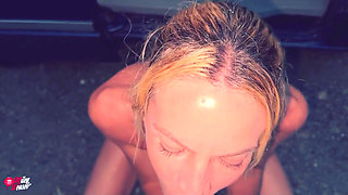 Horny Blonde Slut Gets Her Ass Fucked in the Thunderstorm!!