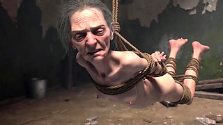 Elderly Granny Tied up - Terrified yet Craving Dick in Her Old Pussy