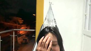 Outdoor bum sex hookup on the balcony. A passerby catches us!