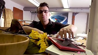 Caught fingering and punished by his squirting cougar boss - mommy porno