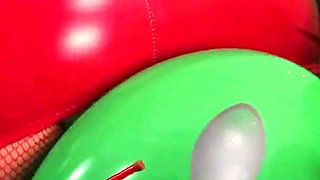 Boobs Play, Strap-on Rough Fucking Lesbian Penetration in the Bedroom and Air Balloon Relax Tickling