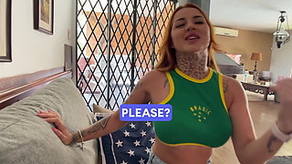 POV Blowjob - Big Titties Latina Sloppy Deepthroat on first Casting