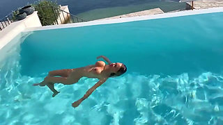 Gorgeous Monika Fox Swims Naked in Pool in Beautiful Place!