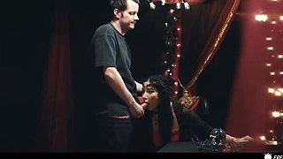 Big Tits MILF Swallows Cum - Time Stop Face Fuck with Brunette Babe
