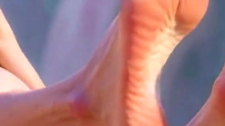 Giantess Old Granny Foot Slave Worship - Tiny Man Licking Her Giant Feet
