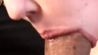 Pierced big tits brunette sucks his dick in POV