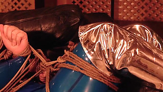 Latex bondage escape video: arya grander sexy masturbation