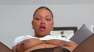 Stimulating My Clit with Vibrator Threw My Black Tights