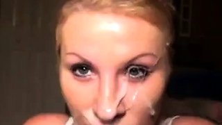 Amateur Girl Swallows Huge Load on Webcam