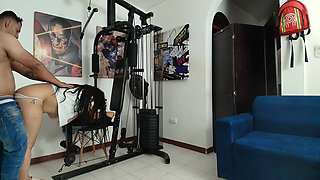 WE TRAIN TOGETHER BUT HE GETS HOT AND ASKS FOR MY COCK