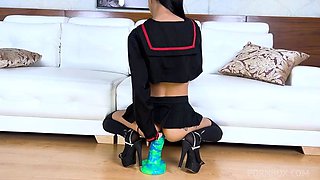 Sexy teen Eimy Zoren first anal bbc monster cock creampie