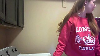 Riding the Dryer to a Hard Orgasm in my Air Bnb