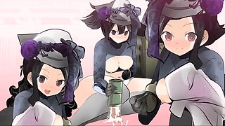 Hot ffm threesome with stimulation and girl on top action