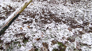 Naked Tit Slapping in the Snow
