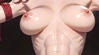 Extreme Skinny Huge Tits in Tight Rope Bondage - Exhibition