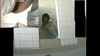 Chinese college girls get their natural pussies on piss cam