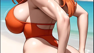 Huge Ass Bounce on Beach, Ai Animation